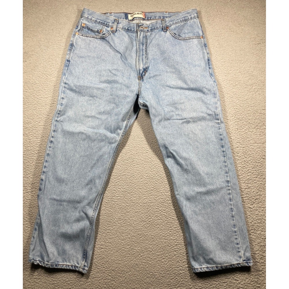 Levi's 505 Jeans Mens 42x29 (38x28) Blue Light American Western Straight Denim